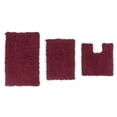 thumbnail image 1 of Home Weavers Fantasia Bath Rug 100% Cotton Bathroom Rugs Set, Washable Rug, Extra Soft and Absorbent bath Rug, Kitchen Mat, Bath Mat Set, Bath Floor Mat Non Slip, 3 Piece Set with Contour, Red Rug, 1 of 3