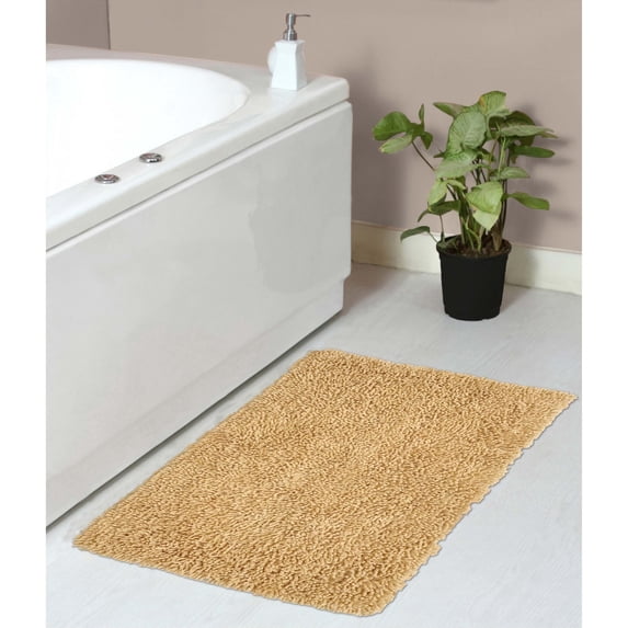 Home Weavers Fantasia Bath Rug 100% Cotton Bathroom Rugs Set, Washable Rug, Soft Cotton and Water Absorbent bath Rug, Kitchen Mat, Bath Floor Mat Non Slip Rug, 21"x34" Rectangle, Yellow