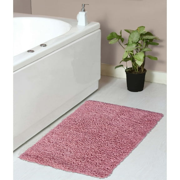 Home Weavers Fantasia Bath Rug 100% Cotton Bathroom Rugs Set, Washable Rug, Soft Cotton and Water Absorbent bath Rug, Kitchen Mat, Toilet Rug, Bath Floor Mat Non Slip Rug, 21"x34" Rectangle, Pink