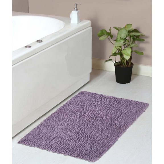 Home Weavers Fantasia Bath Rug 100% Cotton Bathroom Rugs Set, Washable Rug, Soft Cotton and Water Absorbent bath Rug, Kitchen Mat, Toilet Rug, Bath Floor Mat Non Slip Rug, 21"x34" Rectangle, Purple