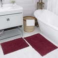 thumbnail image 1 of Home Weavers Fantasia Bath Rug 100% Cotton Non-Slip Bathroom Rug Set Machine Washable Bath Rug-21"x34", Bathroom Rug- 24"x40", Red Color 2 Piece Bath Rug set, 1 of 6