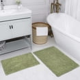 thumbnail image 1 of Home Weavers Fantasia Bath Rug 100% Cotton Non-Slip Bathroom Rug Set Machine Washable Bath Rug-21"x34", Bathroom Rug- 24"x40", Sage Color 2 Piece Bath Rug set, 1 of 6