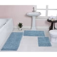 thumbnail image 1 of Home Weavers Fantasia Bath Rug 100% Cotton Non-Slip Bathroom Rug Set Machine Washable Bathroom Rug-17"x24", Bath Rug- 21"x34", Runner- 21"x54", Blue Color 3 Piece Bath Rug set, 1 of 6