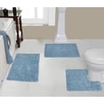 thumbnail image 1 of Home Weavers Fantasia Bath Rug 100% Cotton Non-Slip Bathroom Rug Set Machine Washable Bathroom Rug-17"x24", Bath Rug- 21"x34", U Shaped Contour- 20"x20", Blue Color 3 Piece Bath Rug set, 1 of 6