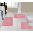 thumbnail image 1 of Home Weavers Fantasia Bath Rug 100% Cotton Non-Slip Bathroom Rug Set Machine Washable Bathroom Rug-17"x24", Bath Rug- 21"x34", U Shaped Contour- 20"x20", Pink Color 3 Piece Bath Rug set, 1 of 6