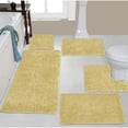 thumbnail image 1 of Home Weavers Fantasia Bath Rug 100% Cotton Non-Slip Bathroom Rug Set Machine Washable Bathroom Rug, Bath Rug, Bathroom Rug, Runner, U Shaped Contour, Yellow Color 5 Piece Bath Rug set, 1 of 6