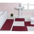 thumbnail image 1 of Home Weavers Fantasia Bath Rug 100% Cotton Non-Slip Bathroom Rug Set Machine Washable Bathroom Rug, Bath Rug, U Shaped Contour, Runner, Red Color 4 Piece Bath Rug set, 1 of 5