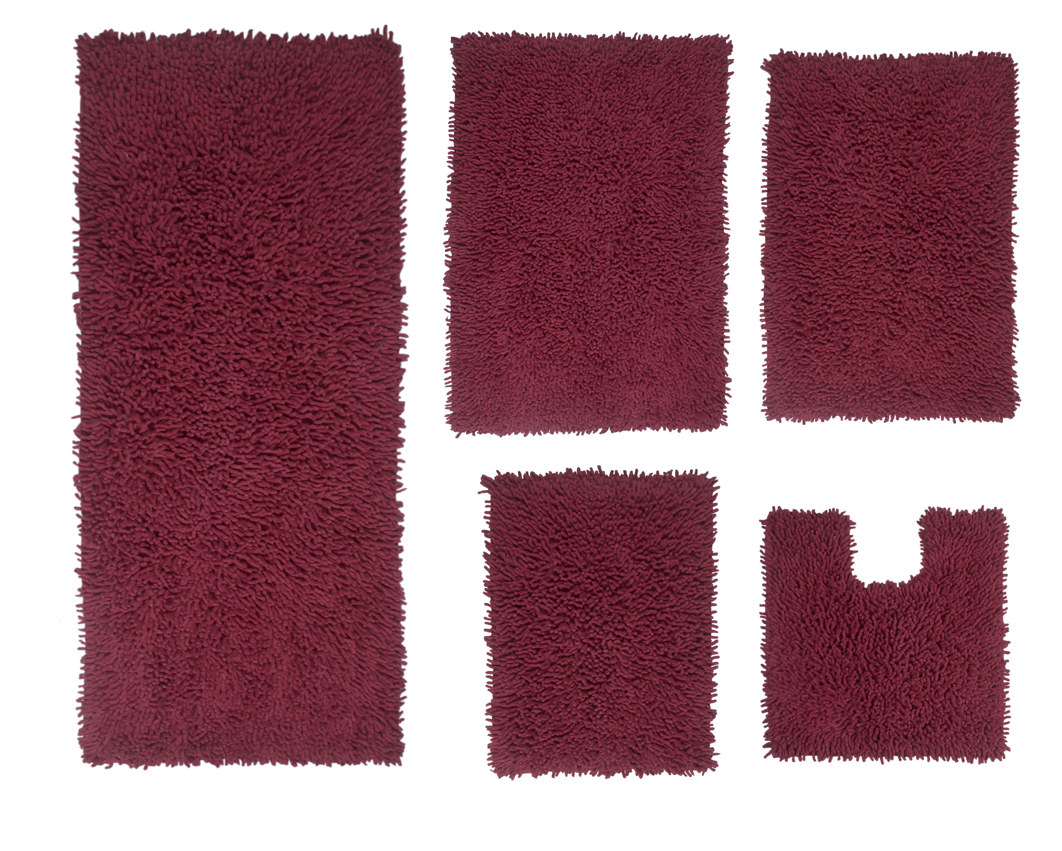 Home Weavers Fantasia Bath Rug 100% Cotton Non-Slip Bathroom Rug Set ...