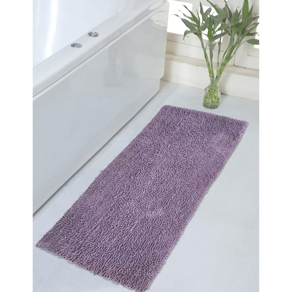 Home Weavers Fantasia Bathroom Rug 100% Cotton Bathroom Rugs Set, Washable Rug, Soft Cotton and Water Absorbent bath Rug, Kitchen Mat, Bath Rug, Bath Floor Mat Non Slip, 21"x54" Runner, Purple