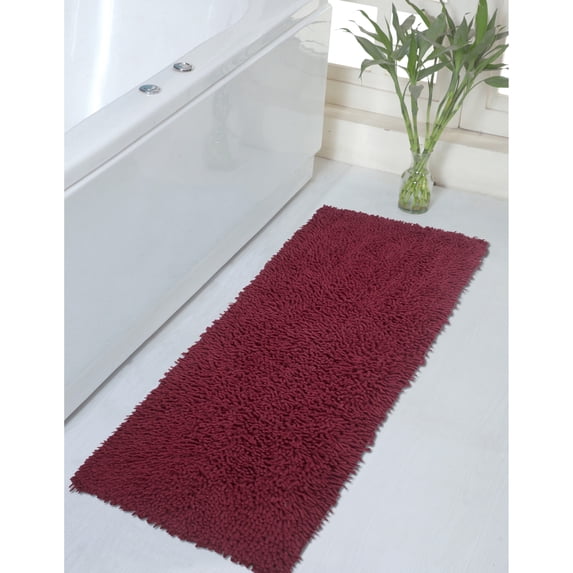 Home Weavers Fantasia Bathroom Rug 100% Cotton Bathroom Rugs Set, Washable Rug, Soft Cotton and Water Absorbent bath Rug, Kitchen Mat, Bath Rug, Bath Floor Mat Non Slip, 21"x54" Runner, Red