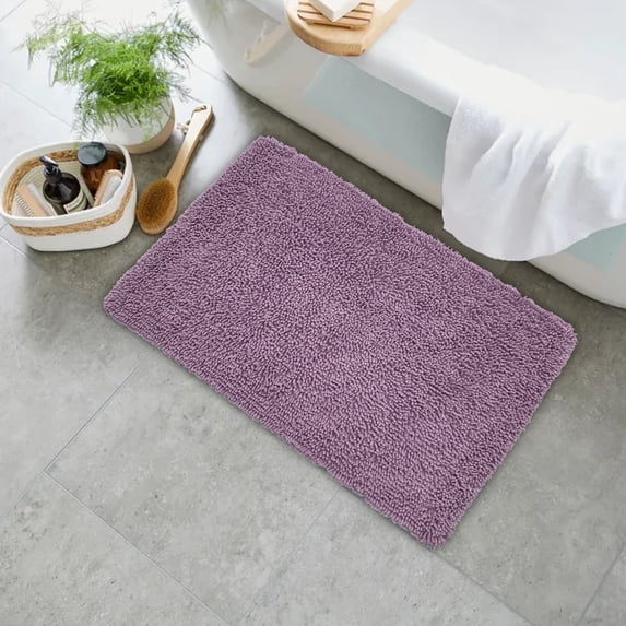 Home Weavers Fantasia Collection 100% Cotton Bathroom Rugs Set, Machine Washable Rug, Extra Soft and Absorbent bath Rug, Kitchen Mat, Bath Rug, Bath Floor Mat Non Slip, 17"x24" Rectangle, Purple