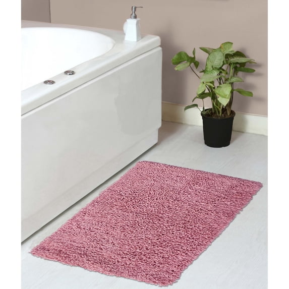 Home Weavers Fantasia Collection 100% Cotton Bathroom Rugs Set, Machine Washable Rug, Extra Soft & Water Absorbent bath Rug, Kitchen Mat, Bath Rug, Bath Floor Mat Non Slip, 24"x40" Rectangle, Pink