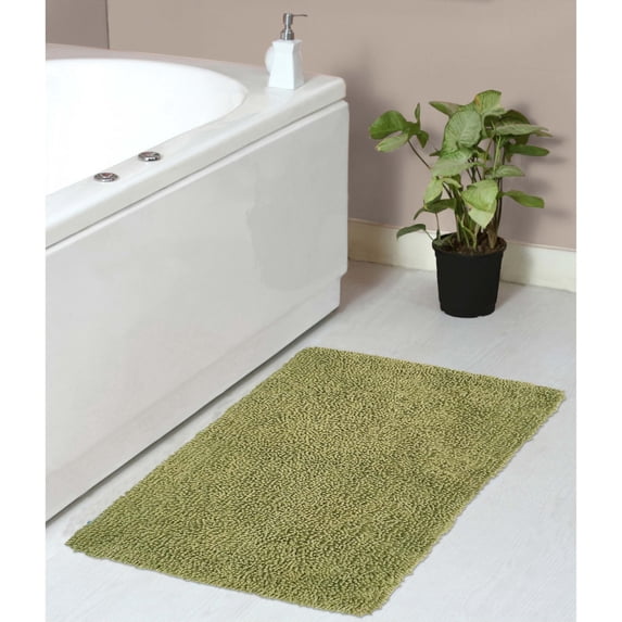 Home Weavers Fantasia Collection 100% Cotton Bathroom Rugs Set, Machine Washable Rug, Extra Soft & Water Absorbent bath Rug, Kitchen Mat, Bath Rug, Bath Floor Mat Non Slip, 24"x40" Rectangle, Sage