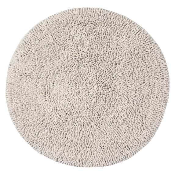 Home Weavers Fantasia Collection 100% Cotton Tufted Round Shape Bathroom Rug, Soft and Absorbent Bath Rugs, Non-Slip Bath Rug, Machine Wash Dry Bath Mats for Bathroom Floor- 30" Round, Ivory