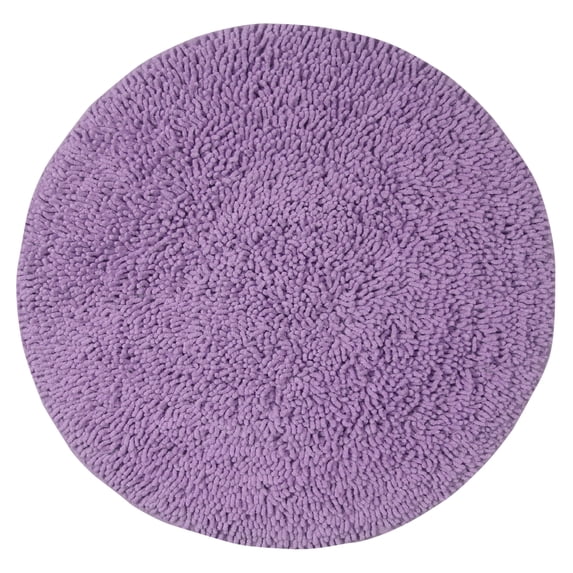 Home Weavers Fantasia Collection 100% Cotton Tufted Round Shape Bathroom Rug, Soft and Absorbent Bath Rugs, Non-Slip Bath Rug, Machine Wash Dry Bath Mats for Bathroom Floor- 30" Round, Purple