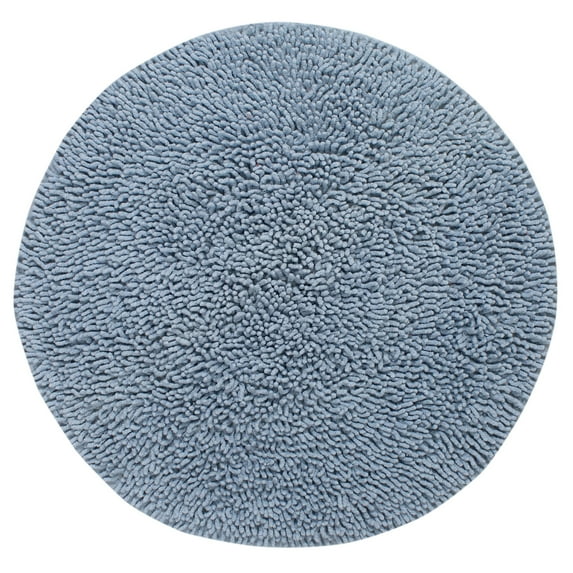 Home Weavers Fantasia Collection 100% Cotton Tufted Round Shape Bathroom Rug, Soft and Absorbent Bath Rugs, Non-Slip Bath Rug, Machine Wash Dry Bath Mats for Bathroom Floor- 30" Round, Blue