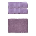 thumbnail image 1 of Home Weavers Fantasia Collection 100% Soft Cotton Super Absorbent 2 Pcs Bath Towel Set & 1 Pc 17x24" Bath Rug, Machine Washable & Non Slip (Set of 3), Purple, 1 of 4
