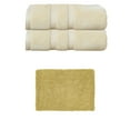 thumbnail image 1 of Home Weavers Fantasia Collection 100% Soft Cotton Super Absorbent 2 Pcs Bath Towel Set & 1 Pc 17x24" Bath Rug, Machine Washable & Non Slip (Set of 3), Yellow, 1 of 4