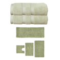 thumbnail image 1 of Home Weavers Fantasia Collection 100% Soft Cotton Super Absorbent 2 Pcs Bath Towel Set & 4 Pc Bath Rug Combo, Machine Washable & Non Slip (Set of 6), Green, 1 of 4