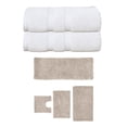 thumbnail image 1 of Home Weavers Fantasia Collection 100% Soft Cotton Super Absorbent 2 Pcs Bath Towel Set & 4 Pc Bath Rug Combo, Machine Washable & Non Slip (Set of 6), Ivory, 1 of 4