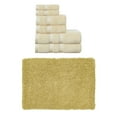 thumbnail image 1 of Home Weavers Fantasia Collection 100% Soft Cotton Super Absorbent 6 Pcs Towel Set & 1 Pc Bath Rug, Machine Washable & Non Slip (Set of 7), Yellow, 1 of 4