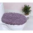 thumbnail image 1 of Home Weavers Fantasia Collection Toilet Lid Seat Cover, Elastic Edges, 100% Cotton Soft Universal Fit for Standard Oblong Round Elongated Bath Room Bowl Lids, Washable, 18"x18" Toilet Lid Cover Purple, 1 of 5