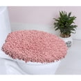 thumbnail image 1 of Home Weavers Fantasia Collection Toilet Lid Seat Cover, Elastic Edges, 100% Cotton Soft Universal Fit for Standard Oblong Round Elongated Bath Room Bowl Lids, Washable, 18"x18" Toilet Lid Cover, Pink, 1 of 4