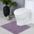 thumbnail image 1 of Home Weavers Fantasia Collection Toilet Rugs U Shaped Contour, Bathroom Rug, Non-Slip Contour Mat for Bathroom, 100% Cotton Soft & Water Absorbent, Machine Washable, 20"x20" Contour Purple, 1 of 5