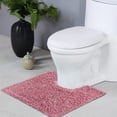 thumbnail image 1 of Home Weavers Fantasia Collection Toilet Rugs U Shaped Contour, Extra Thick Bathroom Rug, Non-Slip Contour Mat for Bathroom, Cotton Soft & Water Absorbent, Machine Washable, 20"x20" Contour, Pink, 1 of 5