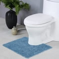 thumbnail image 1 of Home Weavers Fantasia Collection Toilet Rugs U Shaped Contour, Extra Thick Bathroom Rug, Non-Slip Contour Mat for Bathroom, Cotton Soft & Water Absorbent, Machine Washable, 20"x20" Contour, Blue, 1 of 6