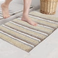thumbnail image 1 of Home Weavers Glamour Collection 100% Polyester Microfiber Bathroom Rug, Water Absorbent Soft Microfiber Shaggy Mat - 24"x40" Linen - 24"x40", 1 of 5
