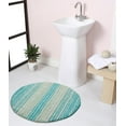 thumbnail image 1 of Home Weavers Gradation Collection 100% Cotton Tufted Round Shape Bathroom Rug, Soft and Absorbent Bath Rugs, Non-Slip Bath Rug, Machine Washable Bath Mats for Bathroom- 30" Round, Turquoise, 1 of 5