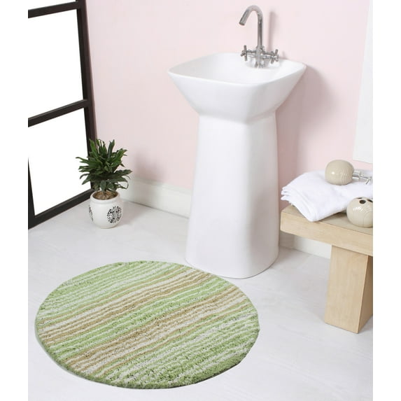 Home Weavers Gradation Collection 100% Cotton Tufted Round Shape Bathroom Rug, Soft and Absorbent Bath Rugs, Non-Slip Bath Rug, Machine Washable Bath Mats for Bathroom- 30" Round, Sage