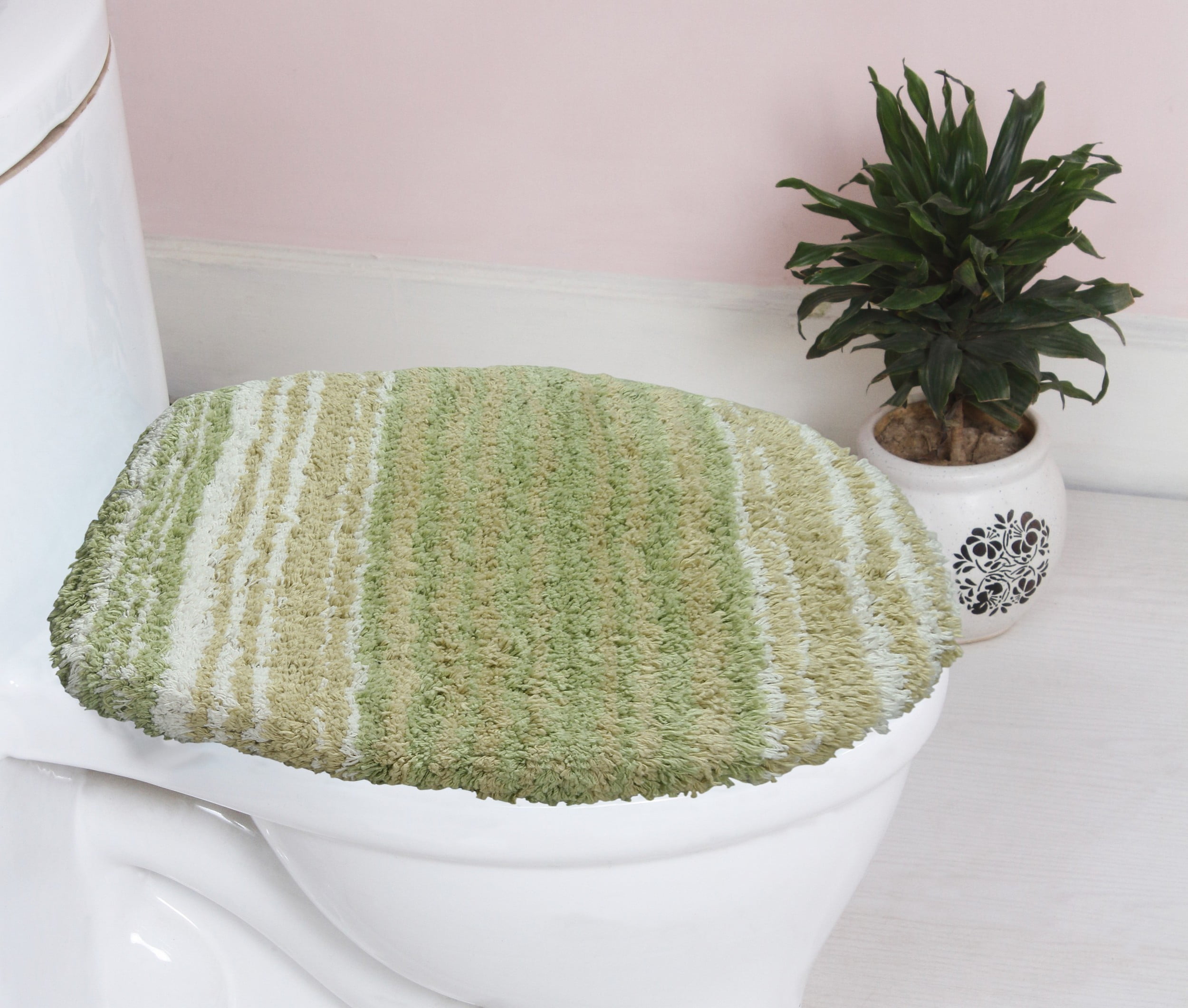 Home Weavers Gradation Collection Toilet Lid Seat Cover Bath Rug, 100% ...