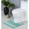 thumbnail image 1 of Home Weavers Gradation Collection Toilet Rugs U Shaped Contour, Thick Toilet Rug, Non-Slip Contour Mat for Bathroom,100% Cotton Soft, Absorbent Water, Machine Washable, 20"x20" Contour, Turquoise, 1 of 5