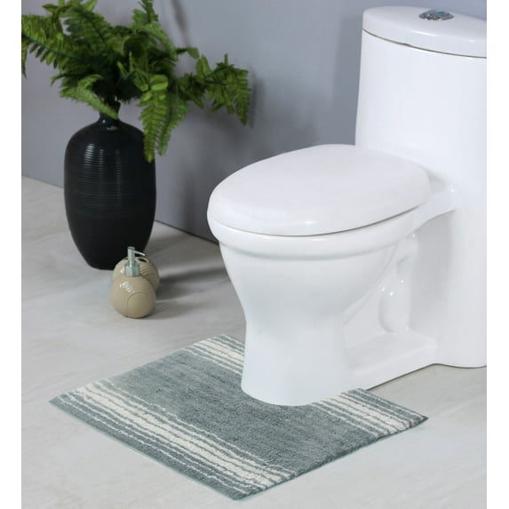 Home Weavers Gradation Collection Toilet Rugs U Shaped Contour, Thick Toilet Rug, Non-Slip Contour Mat for Bathroom Rug,100% Cotton Soft, Absorbent Water, Machine Washable, 20"x20" Contour, Gray