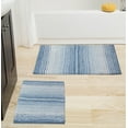 thumbnail image 1 of Home Weavers Gradation Rug Collection 100% Cotton Non-Slip Bathroom Rug Set Machine Washable Bathroom Rug-17"x24", Bath Rug- 21"x34", Blue Color 2 Piece Bath Rug set, 1 of 5
