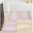 thumbnail image 1 of Home Weavers Gradation Rug Collection 100% Cotton Non-Slip Bathroom Rug Set Machine Washable Bathroom Rug-17"x24", Bath Rug- 21"x34", Pink Color 2 Piece Bath Rug set, 1 of 7