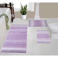 thumbnail image 1 of Home Weavers Gradation Rug Collection 100% Cotton Non-Slip Bathroom Rug Set Machine Washable Bathroom Rug-17"x24", Bath Rug- 21"x34", Runner- 21"x54", Purple Color 3 Piece Bath Rug set, 1 of 4