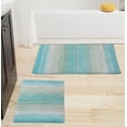 thumbnail image 1 of Home Weavers Gradation Rug Collection 100% Cotton Non-Slip Bathroom Rug Set Machine Washable Bathroom Rug-17"x24", Bath Rug- 21"x34", Turquoise Color 2 Piece Bath Rug set, 1 of 7