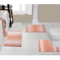 thumbnail image 1 of Home Weavers Gradation Rug Collection 100% Cotton Non-Slip Bathroom Rug Set Machine Washable Bathroom Rug-17"x24", Bath Rug- 21"x34", U Shaped Contour- 20"x20", Coral Color 3 Piece Bath Rug set, 1 of 7
