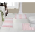 thumbnail image 1 of Home Weavers Gradation Rug Collection 100% Cotton Non-Slip Bathroom Rug Set Machine Washable Bathroom Rug-17"x24", Bath Rug- 21"x34", U Shaped Contour- 20"x20", Pink Color 3 Piece Bath Rug set, 1 of 7