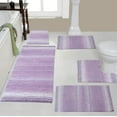 thumbnail image 1 of Home Weavers Gradation Rug Collection 100% Cotton Non-Slip Bathroom Rug Set Machine Washable Bathroom Rug, Bath Rug, Runner, U Shaped Contour, Bathroom Rug, Purple Color 5 Piece Bath Rug set, 1 of 6