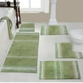 thumbnail image 1 of Home Weavers Gradation Rug Collection 100% Cotton Non-Slip Bathroom Rug Set Machine Washable Bathroom Rug, Bath Rug, Runner, U Shaped Contour, Bathroom Rug, Sage Color 5 Piece Bath Rug set, 1 of 6