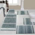thumbnail image 1 of Home Weavers Gradation Rug Collection 100% Cotton Non-Slip Bathroom Rug Set Machine Washable Bathroom Rug, Bath Rug, Runner, U Shaped Contour, Bathroom Rug, Gray Color 5 Piece Bath Rug set, 1 of 6