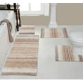 thumbnail image 1 of Home Weavers Gradation Rug Collection 100% Cotton Non-Slip Bathroom Rug Set Machine Washable Bathroom Rug, Bath Rug, U Shaped Contour, Runner, Beige Color 4 Piece Bath Carpet set, 1 of 5