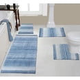 thumbnail image 1 of Home Weavers Gradation Rug Collection 100% Cotton Non-Slip Bathroom Rug Set Machine Washable Bathroom Rug, Bath Rug, U Shaped Contour, Runner, Blue Color 4 Piece Bath Rug set, 1 of 7