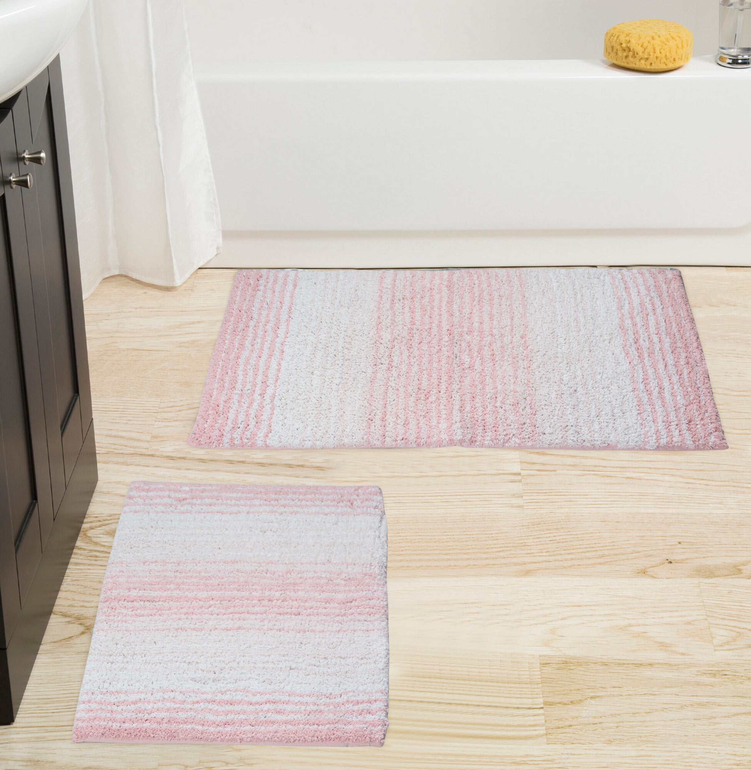 Home Weavers Gradiation Rug Collection 100% Cotton Non-Slip Bathroom ...