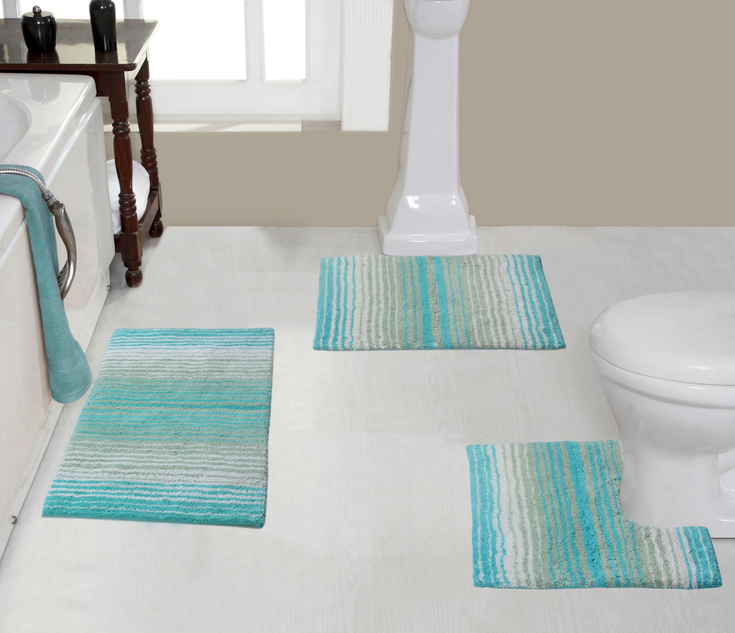 Home Weavers Gradiation Rug Collection 100 Cotton NonSlip Bathroom