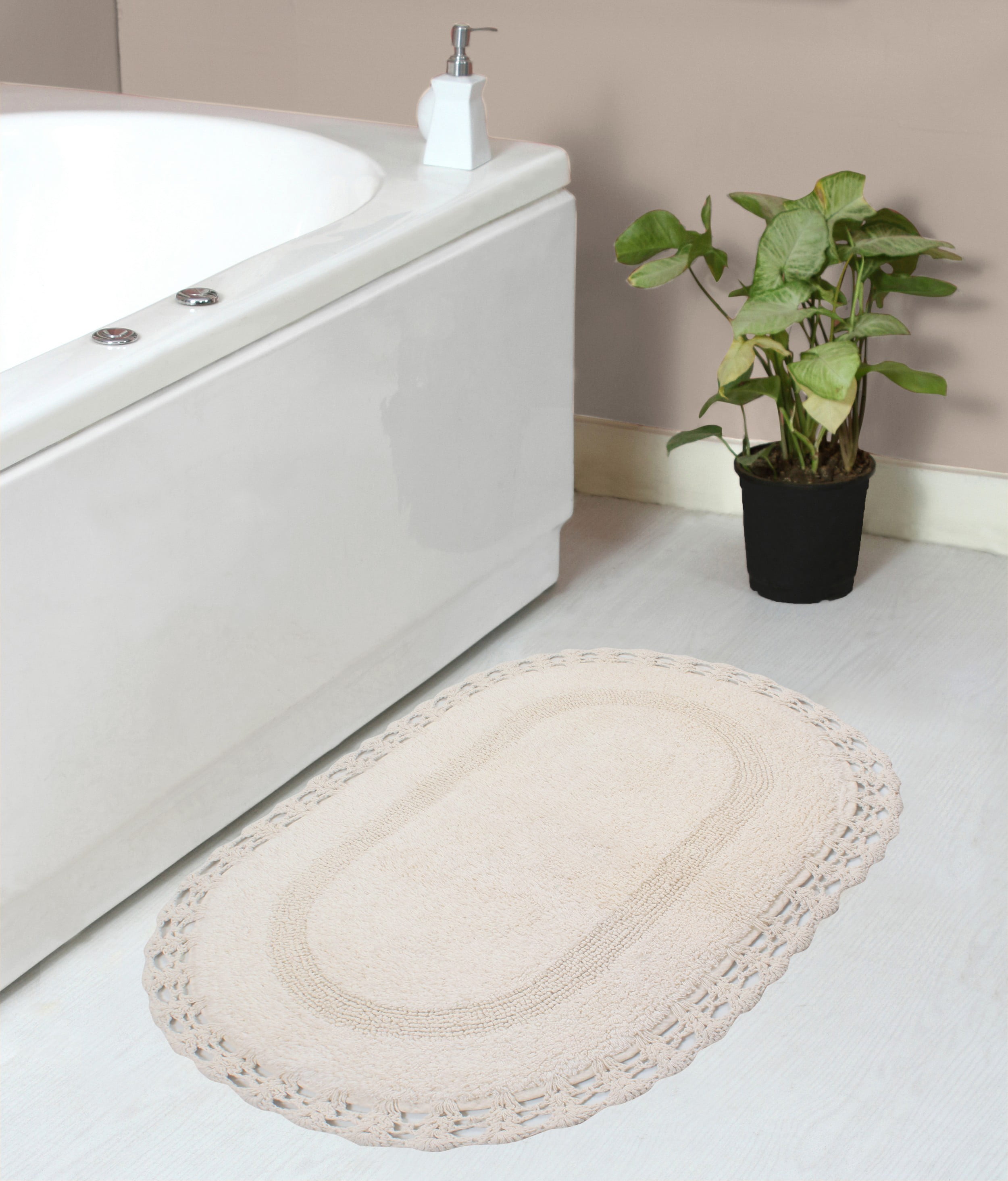 HOME WEAVERS Collection Bathroom Rug 100% Cotton Tufted Bath Rug, Extra Soft and Absorbent Bath Rugs, Non-Slip Bath Mats, Machine Washable bath rugs for Bathroom, 21"x34" Rectangle, Green